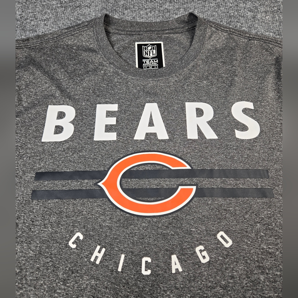 Chicago Bears NFL Team Apparel‎ Heather Gray Graphic T-Shirt Size: Medium